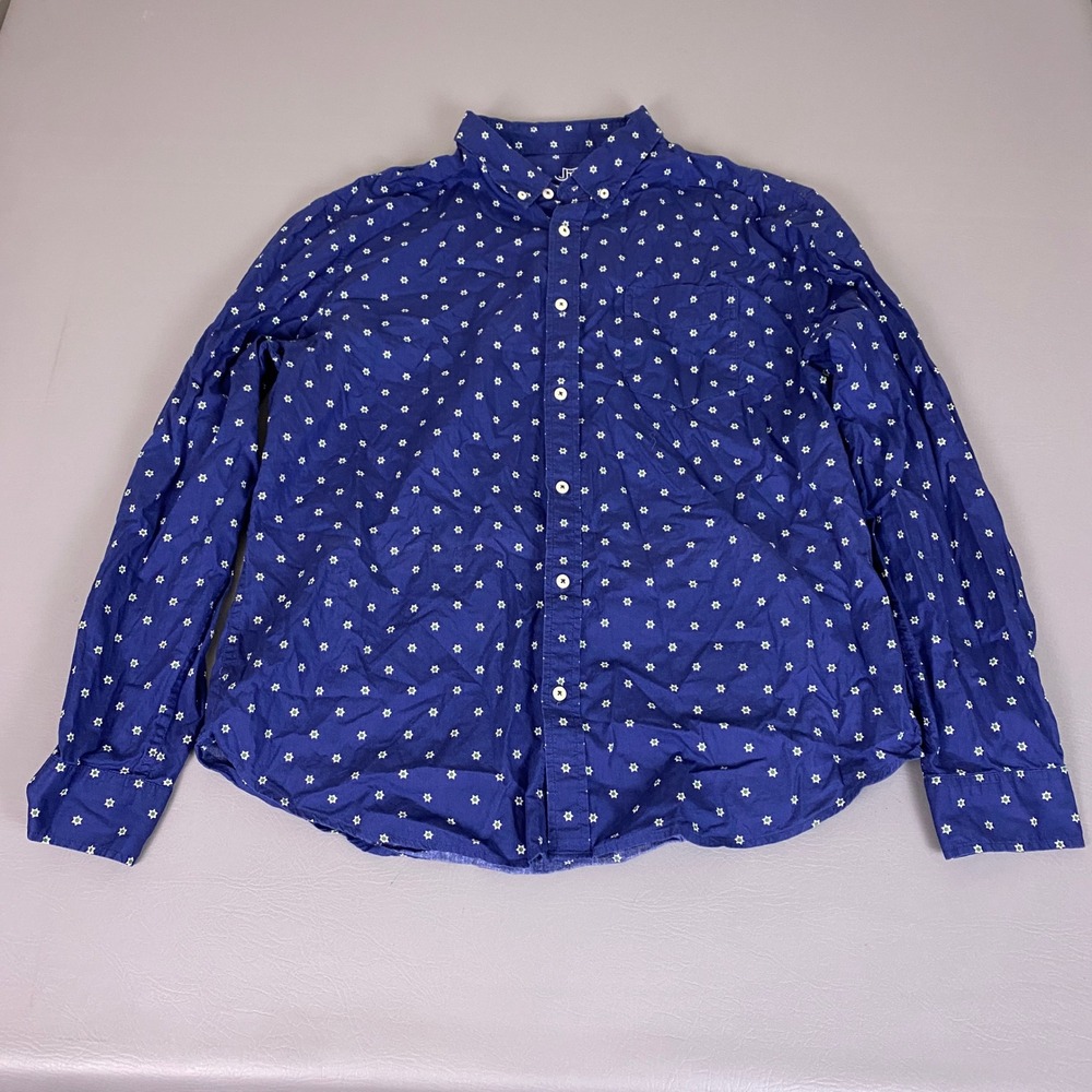 JackThreads Button Down Shirt Men's Size XL Blue Star Print Long Sleeve Cotton